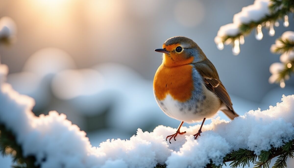 Rouges-gorges en hiver : les deux friandises du jardin qui les captivent à coup sûr