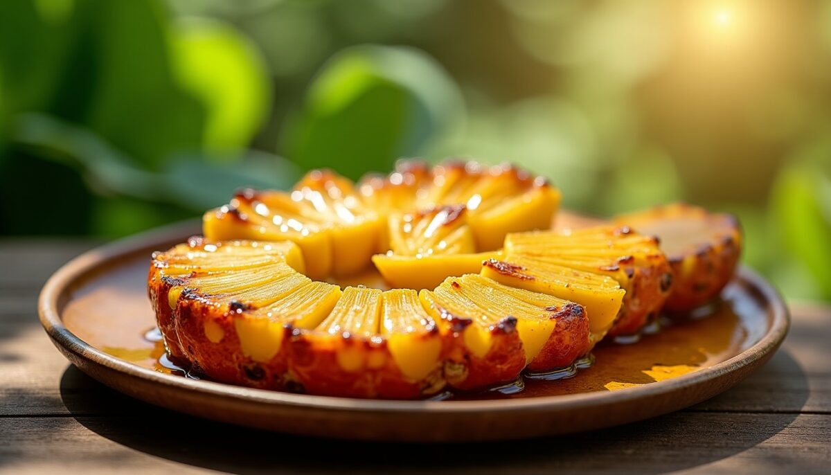 Plaisir sucré : savourez le délice d’ananas rôti au miel, entre gourmandise et fraîcheur