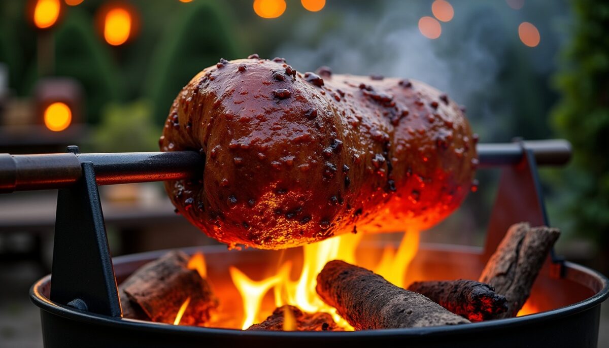 Jambon à la broche au feu de bois : conseils et astuces pour une cuisson tendre, dorée et conviviale